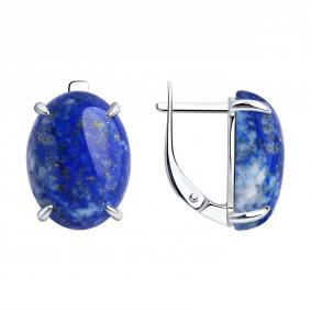 Серебряные серьги SOKOLOV 83020402 с ляписом 83020402 фото