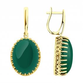 Серебряные серьги SOKOLOV 83020433 с агатом 83020433 фото