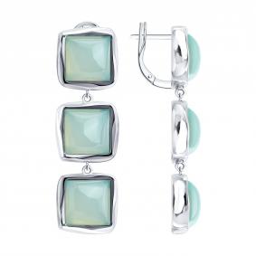 Серебряные серьги SOKOLOV 83020478 с халцедоном 83020478 фото