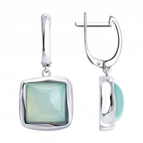 Серебряные серьги SOKOLOV 83020488 с халцедоном 83020488 фото