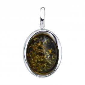 Серебряная подвеска SOKOLOV 83030359 с янтарём 83030359 фото