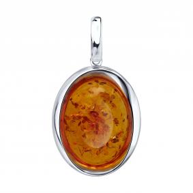 Серебряная подвеска SOKOLOV 83030361 с янтарём 83030361 фото