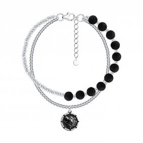 Серебряный браслет SOKOLOV с вулканической лавой и гематитом 83050071 83050071 фото