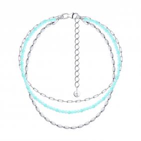 Серебряный браслет на ногу SOKOLOV с амазонитом 83050082 83050082 фото