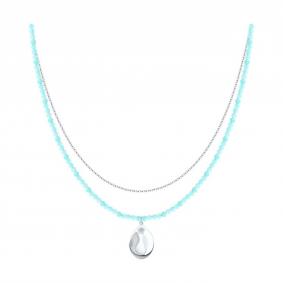 Серебряное колье SOKOLOV 83070073 с амазонитом 83070073 фото