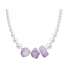 Серебряное колье SOKOLOV 83070099 с кварцем и жемчугом 83070099 фото