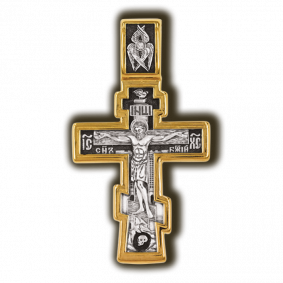 Подвеска-крест из лимонного серебра Распятие Христово ЮЗ Елизавета 8330 8330 фото