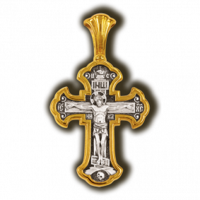Подвеска-крест из лимонного серебра Распятие Христово ЮЗ Елизавета 8332 8332 фото