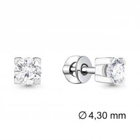 Серьги из белого золота AQUAMARINE 840057 с бриллиантом выращенным 840057 фото