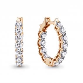 Золотые серьги AQUAMARINE 840091 с бриллиантом выращенным 840091 фото