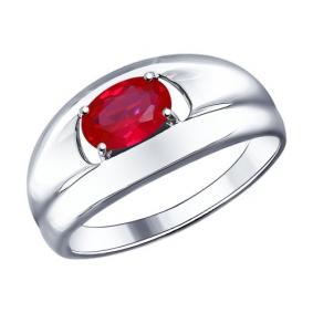 Серебряное кольцо SOKOLOV 84010012 с рубиновым корундом 84010012 фото
