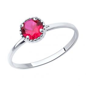 Серебряное кольцо SOKOLOV 84010032 с рубиновым корундом 84010032 фото