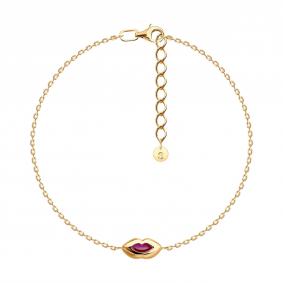 Браслет из золочёного серебра SOKOLOV 84050001 с рубиновым корундом 84050001 фото