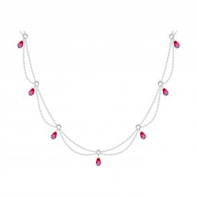 Серебряное колье SOKOLOV 84070003 с рубиновым корундом 84070003 фото