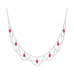 Серебряное колье SOKOLOV 84070004 с рубиновым корундом 84070004 фото