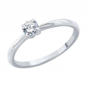 Серебряное кольцо SOKOLOV 86010010 с бриллиантом выращенным 86010010 фото
