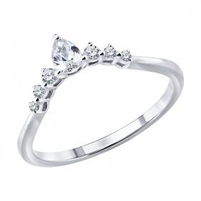 Серебряное кольцо SOKOLOV 86010014 с бриллиантом выращенным 86010014 фото