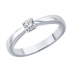 Серебряное кольцо SOKOLOV 86010017 с бриллиантом выращенным 86010017 фото