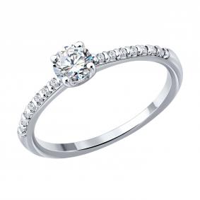 Серебряное кольцо SOKOLOV 86010020 с бриллиантом выращенным 86010020 фото