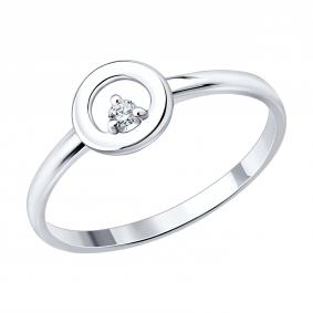 Серебряное кольцо SOKOLOV 86010023 с бриллиантом выращенным 86010023 фото