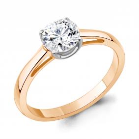 Золотое кольцо AQUAMARINE 860123 с бриллиантом выращенным 860123 фото