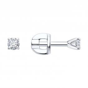 Серебряные серьги SOKOLOV 86020010 с бриллиантом выращенным 86020010 фото