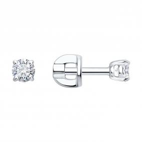 Серебряные серьги SOKOLOV 86020011 с бриллиантом выращенным 86020011 фото