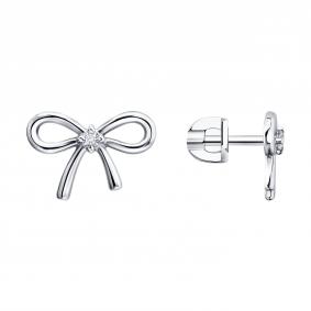 Серебряные серьги SOKOLOV 86020028 с бриллиантом выращенным 86020028 фото