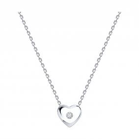 Серебряное колье SOKOLOV 86070011 с бриллиантом выращенным 86070011 фото