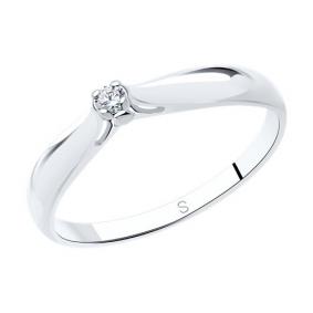 Серебряное кольцо SOKOLOV 87010002-9 с бриллиантом 87010002-9 фото