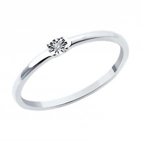 Серебряное кольцо SOKOLOV 87010016-91 с бриллиантом 87010016-91 фото