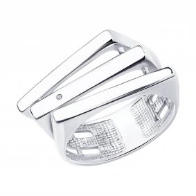 Серебряное кольцо SOKOLOV 87010049 с бриллиантом 87010049 фото