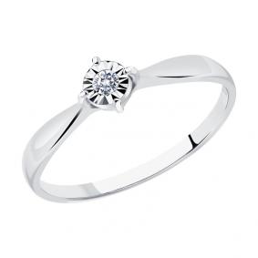 Серебряное кольцо SOKOLOV 87010072 с бриллиантом 87010072 фото