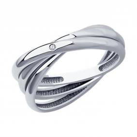 Серебряное кольцо SOKOLOV 87010080-91 с бриллиантом 87010080-91 фото