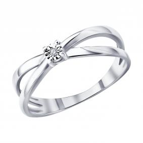 Серебряное кольцо SOKOLOV 87010104 с бриллиантом 87010104 фото