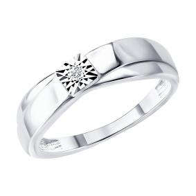 Серебряное кольцо SOKOLOV 87010109 с бриллиантом 87010109 фото