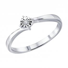 Серебряное кольцо SOKOLOV 87010113 с бриллиантом 87010113 фото