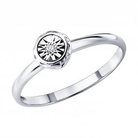 Серебряное кольцо SOKOLOV 87010115 с бриллиантом 87010115 фото