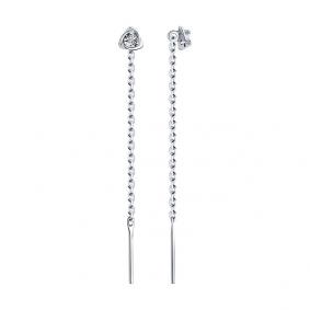 Серебряные серьги SOKOLOV 87020047 с бриллиантом 87020047 фото