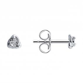 Серебряные серьги SOKOLOV 87020048-91 с бриллиантом 87020048-91 фото