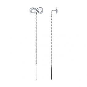 Серебряные серьги SOKOLOV 87020102 с бриллиантом 87020102 фото