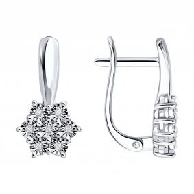 Серебряные серьги SOKOLOV 87020119 с бриллиантом 87020119 фото