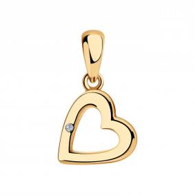 Подвеска из золочёного серебра SOKOLOV 87030022-91 с бриллиантом 87030022-91 фото