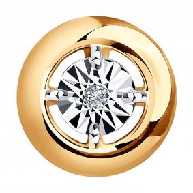 Подвеска из золочёного серебра SOKOLOV 87030033 с бриллиантом 87030033 фото