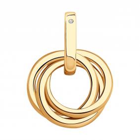 Подвеска из золочёного серебра SOKOLOV 87030057 с бриллиантом 87030057 фото