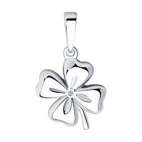 Серебряная подвеска SOKOLOV 87030060 с бриллиантом 87030060 фото