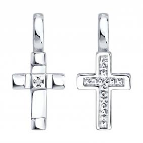 Серебряная подвеска SOKOLOV 87120004 с бриллиантом 87120004 фото