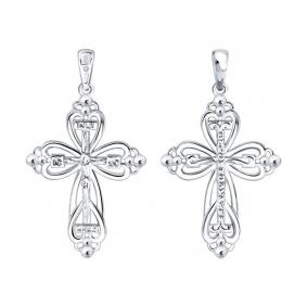 Серебряная подвеска SOKOLOV 87120005 с бриллиантом 87120005 фото