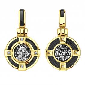 Серебряная подвеска-иконка Божией Матери Казанская ЮЗ Елизавета с фианитом и эмалью 8717-4ф-2 8717-4ф-2 фото