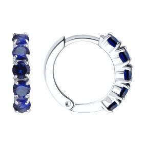 Серебряные серьги SOKOLOV 88020076 с сапфировым корундом 88020076 фото